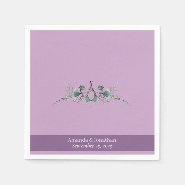Custom Lavender Greenerity Wedding Napkins Serviette (Vorderseite)