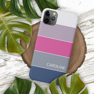 Custom Lavender Violet Dark Blue Pink Grau Streife Case-Mate iPhone Hülle
