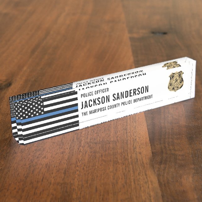 Custom Law Enforcement Officer Police Department Namensplakette (Seite)