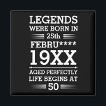 Custom Legends Were Born in Date Month Year Age Magnet<br><div class="desc">Custom legends were born in date month year age design can be a great design to show your date of birth and your age to everyone. As well as it could be a great gift for any birthday people and it can be awesome gift for your friend and family member...</div>