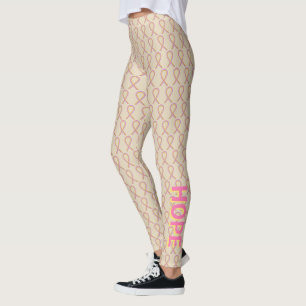 Custom Leggings Gold und Pink Awareness Ribbon