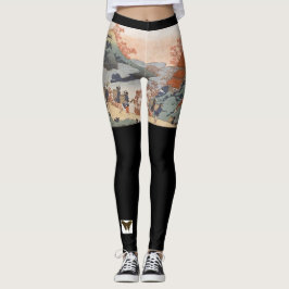 Custom Leggings JAPANESE WOODBLOCK DRUCKEN