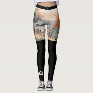 Custom Leggings JAPANESE WOODBLOCK DRUCKEN