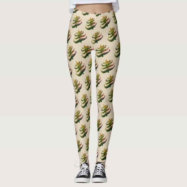 Custom Leggings Weihnachtsbäume (Vorderseite)
