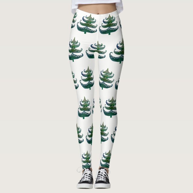 Custom Leggings Weihnachtsbäume (Vorderseite)