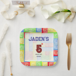 Custom Lego Themed Birthday Party Paper Plates Pappteller