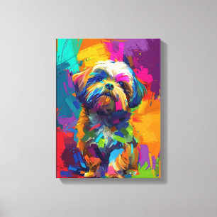 Custom Leinwand Poster Vivid Colorful Shih Tzu Dog