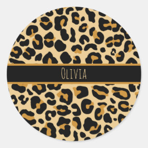 Custom Leopard Classic Moderne Print Classic Runde Runder Aufkleber