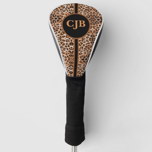 Custom Leopard Print Golf Head Cover Headcover (Vorderseite)