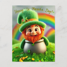 Custom Leprechaun Gnome St. Patrick's Day Shamrock Postkarte