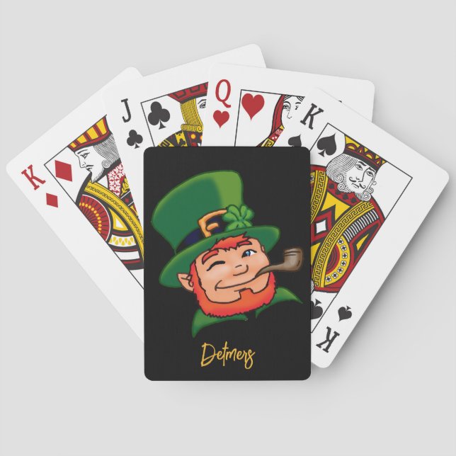Custom Leprechaun St. Patricks Playing Cards Spielkarten (Rückseite)