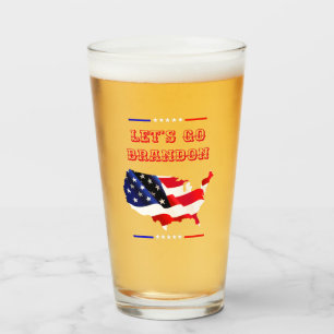 Custom LET'S GO BRANDON Trump 2024 US-Flag MAGA Glas