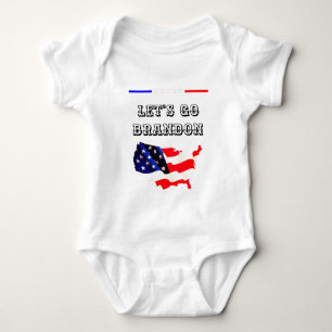 Custom LET'S GO BRANDON Trump 2024 USA Flag Baby Strampler