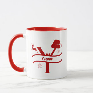 Custom Letter Y Name Christmas Monogram Tasse