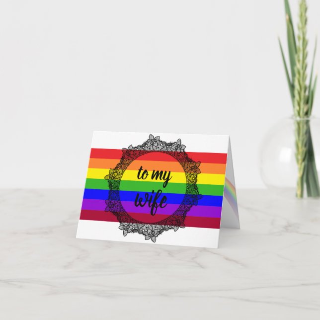 Custom LGBT Rainbow Card Jubiläum I Liebe You Karte (Vorderseite)