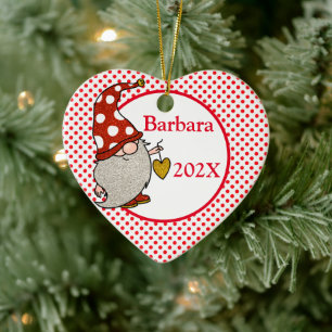 Custom Liebe Gnome Weihnachtsbaum Keramik Ornament