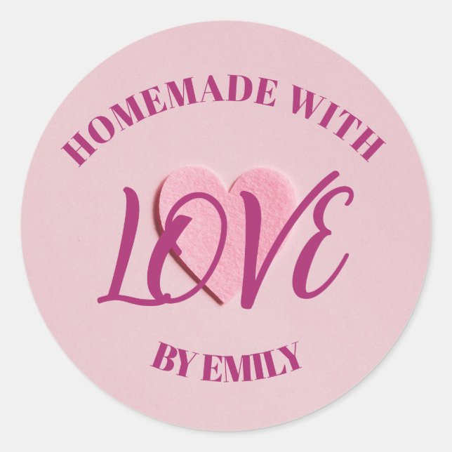 "Custom Liebe & Heart Round Stickers" Runder Aufkleber (Vorderseite)