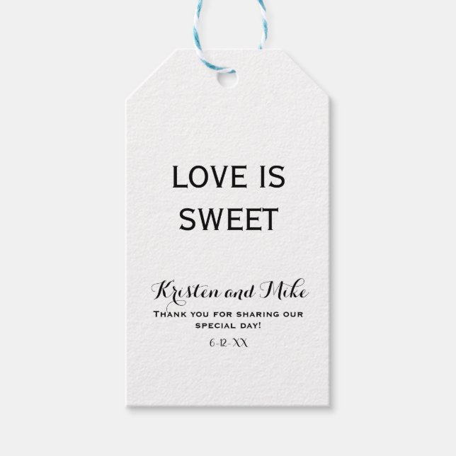 Custom Liebe ist Sweet Wedding Geschenkanhänger (Vorderseite)