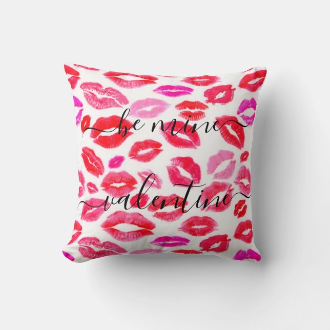 Custom LIEBE KISSES XOXO be Mine Valentine Geschen Kissen (Vorderseite)