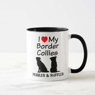 Custom Liebe My Two Border Collie Dogs Tasse