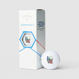 Custom Liebe Split Muster Weihnachtsgeschenk Golfball