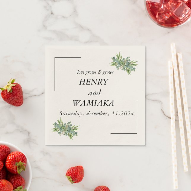Custom LIEBE WAW & WAW Wedding Napkins Serviette (Beispiel)