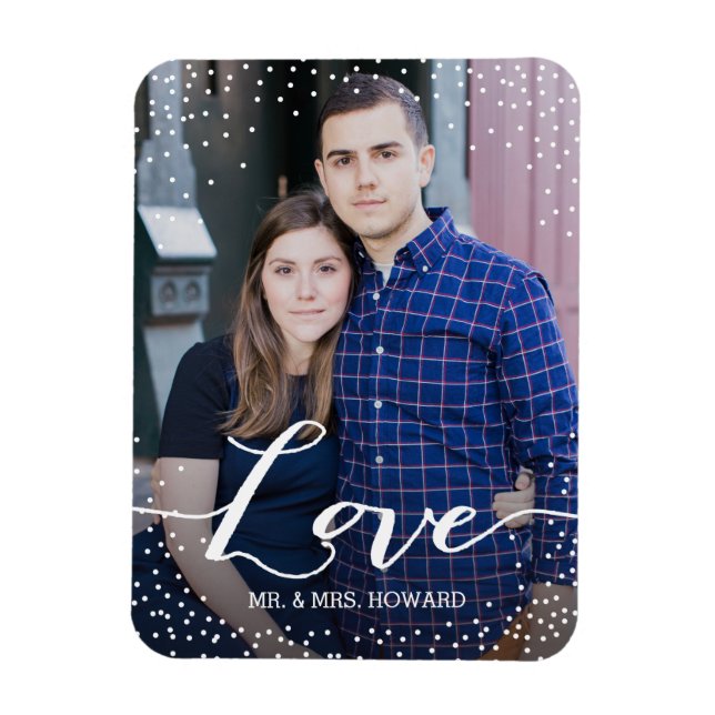 Custom Liebe Wedding Foto Magnet (Vertikal)