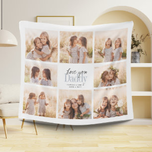 Custom Liebe You Daddy Vathers Day Foto Collage Fleecedecke