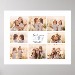 Custom Liebe You Daddy Vathers Day Foto Collage Poster
