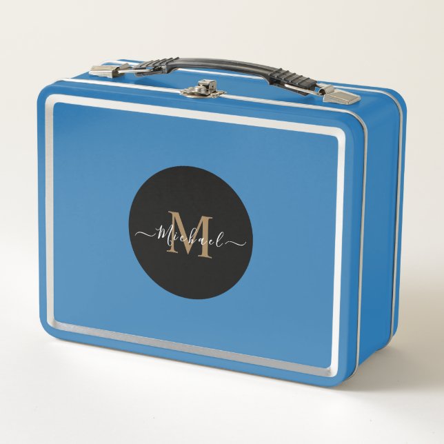 Custom Light Blue Lunchbox - Name & QR Code (Vorderseite)