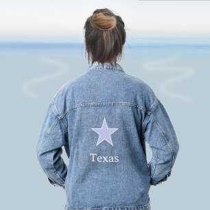 Custom Light Blue Star Jeansjacke