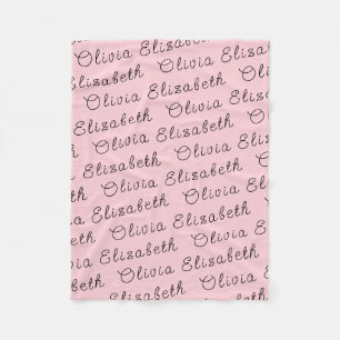 Custom Light Pink Personalisiert Baby Girl Geschen Fleecedecke