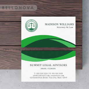 Custom Light White Dunkel Green Legal Office Visitenkarte