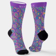 Custom Lila Blue Pink Paisley Pattern