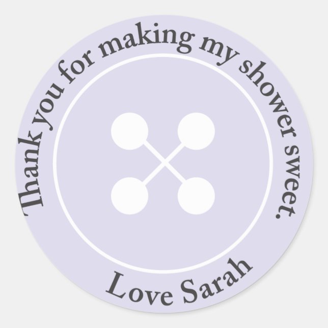 Custom | Lila Button Baby Showsticker Runder Aufkleber (Vorderseite)