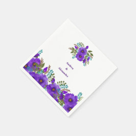 Custom Lila Floral Wedding Serviette