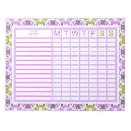 Custom Lila Green Back to School Goals Tracker Notizblock