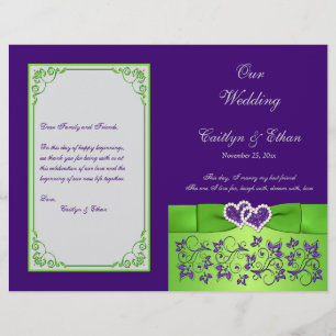 Custom Lila, Limon, Gray Wedding Program 2