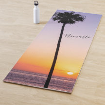 Custom Lila & Orange Beach Sunset Palm Tree