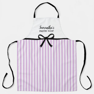 Custom Lila Stripes Bakery Küche Salon Schürze