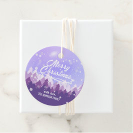 Custom Lila White Snow Friedlich Forest Weihnachte Geschenkanhänger