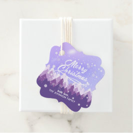 Custom Lila White Snow Friedlich Forest Weihnachte Geschenkanhänger