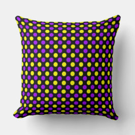 Custom Lila Yellow Polka Dot - Kleiner Dotpilz Kissen