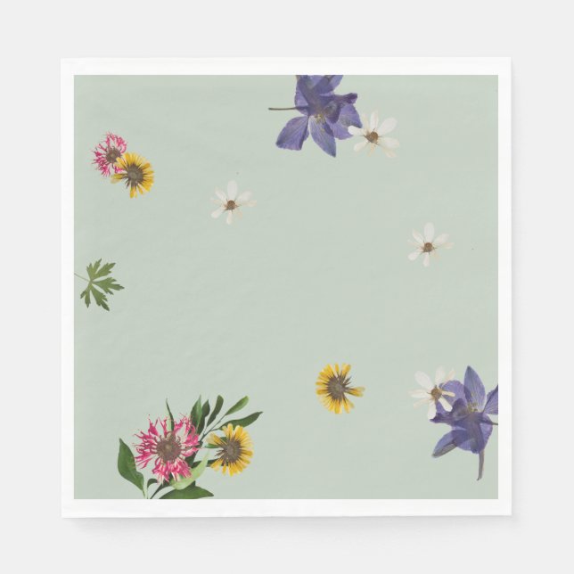 Custom Lilac Floral Sage Garden Party Napkins Serviette (Vorderseite)