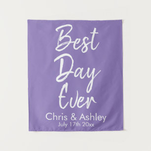 Custom Lilac Lila Hochzeitshintergrund Bester Tag Wandteppich