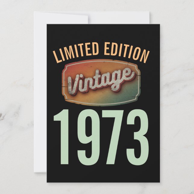 Custom Limited Edition 1973 Vintages Jahr Einladung (Vorderseite)