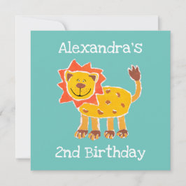 Custom Lion Collage Print Birthday Einladung
