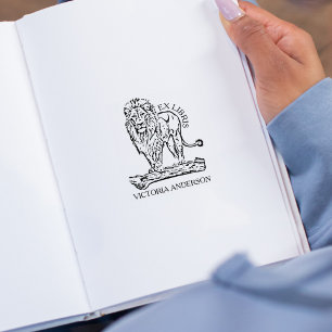 Custom Lion Ex Libris Buchzeichen Gummistempel