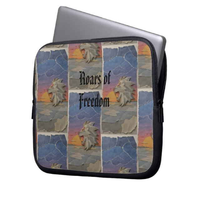Custom Lion Sunset Laptop Sleeve (Vorderseite Links)