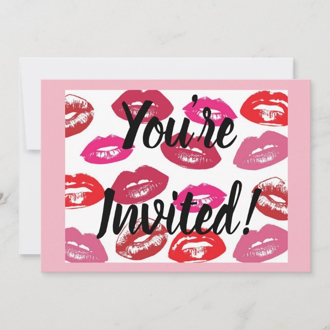 CUSTOM Lipsense Party Einladung + Briefumschläge (Vorderseite)
